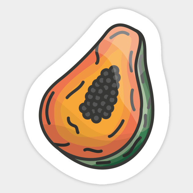 Papaya Fruit Sticker by JDP Designs